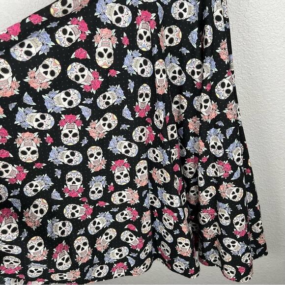 Hell Bunny Muertos Day of the Dead Sugar Skull Dress Women's Small - Picture 3 of 9